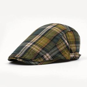 2025 New Arrival Summer Breathable Checkered Flat Top Ivy <b>Hat</b> Fashion Trendy Vintage Stylish Women Men Beret <b>Hat</b> - Product Image 6