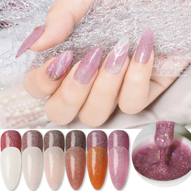 Werkseitig angepasste Marke Private Label Super Shine Dec klack Nagellack UV Gel Glitter Dec klack