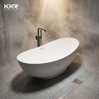 Baignoire autoportante en résine composite de pierre artificielle écologique Kingkonree KKR 2026 avec drain intégré – Garantie 5 ans et plus