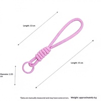 Cordon de téléphone créatif minimaliste le plus vendu, porte-cartes de dessin animé, porte-passe d'embarquement, porte-clés de sac à dos, corde tressée colorée