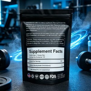 Sac refermable à fermeture éclair, noir mat, avec logo personnalisé, pour l'emballage de compléments nutritionnels sportifs et de protéines en poudre - Product Image 2