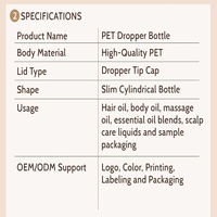 Bouteilles vides de 120 ml, 200 ml, 250 ml pour huile de cuisson, flacons transparents en plastique avec bouchon à vis et compte-gouttes