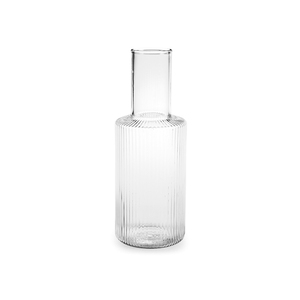 Epoque Bottle <b>Clear</b> Ribbed Glass 0.85 L Drinkware <b>Vase</b> - Product Image 1