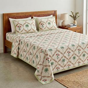 Parure de lit King Size en coton doux, aspect artisanal, qualité export, avec 2 taies d'oreiller réversibles, pour la décoration de chambre, en vente - Product Image 6