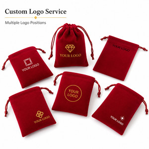 Kantong Beludru Custom Logo dengan Tali Serut, Tas Perhiasan Mewah, Kantong Kemasan Hadiah untuk Tarot Kristal OEM - Product Image 3