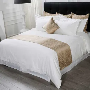 5 स्टार लक्जरी 1000 धागा गिनती मिस्र के कपास Westin सफेद बिस्तर पर चादर होटल चादरें