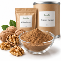 LongBio Extrait Naturel de Noyau de Noix en Poudre Juglans Regia 10:1 20:1 Extrait Botanique Marron Jaune pour Complément Alimentaire OEM en Vrac