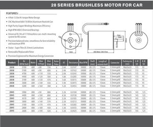 Moteur BLDC sans balais étanche 50000 tr/min 2600-5900KV pour voiture RC 1/10, bateau, drone FPV industriel, quadricoptère - Product Image 6