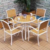 Table et chaises pliantes de jardin WPC pour l'extérieur, panier de pique-nique pliable, chaises portables