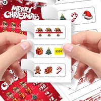 Tarjetas de premios de Navidad para el juego Match-3, papel estucado CMYK, serigrafía, boletos personalizados con pestaña, papel kraft.