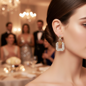 Elegante donna orecchini pendenti religiosi conchiglia fiore croce strass perla di tendenza per la festa vendita all'ingrosso - Product Image 3