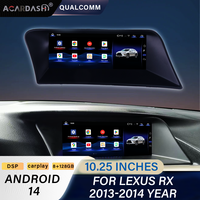 ACARDASH Qualcomm Snapdragon 8 cœurs 10,25 pouces Android 14 1920*720 DSP GPS Navigation CarPlay 360 Lexus RX 2013-2014 Tableau de bord