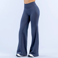 Pantalons de yoga micro-évasés à haute élasticité pour femmes, taille haute, effet push-up, évacuation de l'humidité, leggings de sport pour la salle de sport