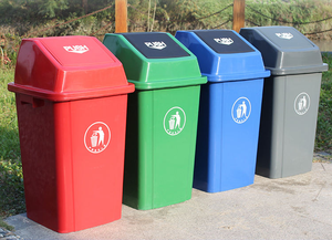 집용 25L 30L 40L 60L 100L 플라스틱 쓰레기통 재활용통 뚜껑 포함 - Product Image 4