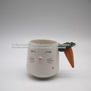 Creative <strong>Easter</strong> Cute Rabbit Cartoon Ceramic Hand-Painted Radish Children's Breakfast <strong>Mug</strong> - Product Image 2