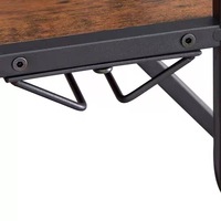 Étagère à vin solide à 5 niveaux, capacité de 11 bouteilles, porte-verres, finition marron rustique, structure en métal, design minimaliste et gain de place