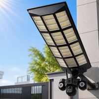 Lampadaires solaires 8000W avec caméra CCTV, batterie 30000mAh, étanches IP65, détection de mouvement, éclairage de sécurité pour jardin et rue