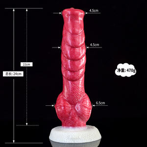 Fantasy Dog Wolf Knoten mit Sauger Silikon gerippt stimulieren Butt Plug Dildo Shop Spritz dildo für Frauen - Product Image 3