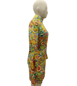 Robe Vintage Bohème <span class=keywords><strong>Hippie</strong></span> à Manches Évasées Imprimé Abstrait Coloré pour Festival Halloween Fête Femme Polyester Spandex Tailles Variées - Product Image 6