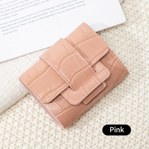 Retro luxo curto Mini couro PU carteira RFID porta-moedas das mulheres com forro de poliéster Candy-Colored fivela para viagens - Product Image 2