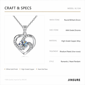 Ciondolo Classico a Forma di Cuore con Lega Dorata e Design con Incastonatura a Griffe per Gioielli da Donna alla Moda - Product Image 6