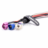 Conector Automotriz HSD de 4+2 Pines Hembra a Doble HSD de 4 Pines Macho con Codificación por Colores, Cable LVDS