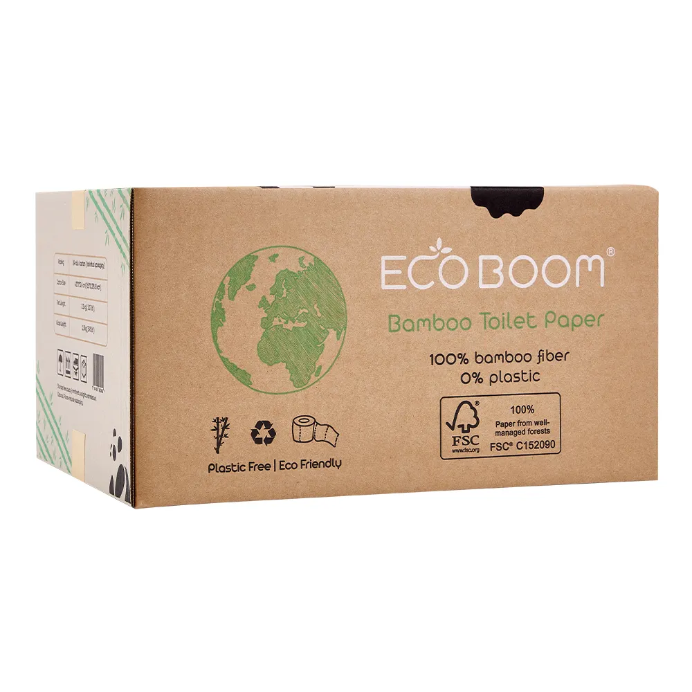 ECO BOOM papier compostable en bambou en vrac rouleau de papier toilette biodégradable