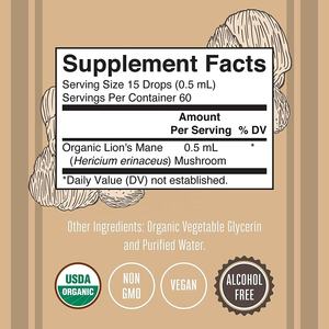 Extrait de champignon crinière de lion bio Gouttes liquides Soutien immunitaire Poudre de champignon Supplément Nootropique Capsules de champignon cérébral - Product Image 5