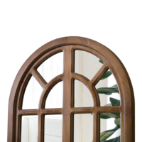 Espejo Decorativo Rústico de Madera Grande, Hecho a Mano, con Marco de Madera, Estilo Arco, para Montar en la Pared o de Pie, Decoración Rústica para el Hogar