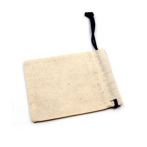 Sac à bijoux en toile de coton avec cordon de serrage, imprimé avec un logo personnalisé, prix d'usine, respectueux de l'environnement, petit sac cadeau en toile pour bijoux - Product Image 5