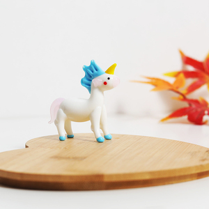 Mini Unicornio de Cristal Pulido Ecológico Blanco y Azul en Forma de Bola, Regalos de Boda al por Mayor para Niños, Recuerdos y Manualidades - Product Image 4