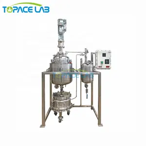 Topacelab vakum laboratorium besi tahan karat, Ketel reaksi kaca baja tahan karat, ukuran reaktor 50L 100L 200L