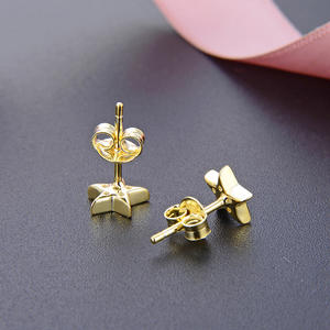 <span class=keywords><strong>POLIVA</strong></span>-pendientes de plata de primera ley con forma de estrella para mujer, aretes pequeños, plata esterlina 925, color dorado, 2020 - Product Image 4