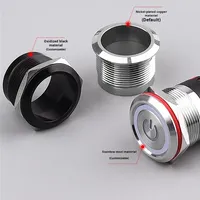 Botón de Encendido Metálico Impermeable WD22 IP67, Botón de Alta Corriente de 20A, Interruptor de Botón de Acero Inoxidable de 6 Pines Normalmente Abierto