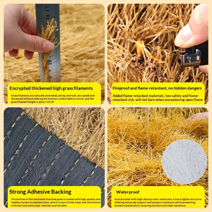 Fabricant chinois de toiture synthétique en chaume artificiel durable, résistant à l'eau, <span class=keywords><strong>avec</strong></span> support robuste en PP, anti-âge, durée de vie de 3 ans, sur mesure - Product Image 4