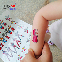 Stiker Tato Temporer Custom Print, Transfer Air, Film PET, Tidak Beracun, Untuk Anak, Tahan Air, Dapat Dilepas, Daya Tahan 3-5 Hari