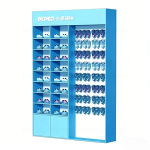 Estante de Madera Rústico con Ganchos, Soporte de Exhibición de Madera Maciza de Varios Niveles para Organizador de Tienda de Zapatos, Armario de Venta al por Menor de Ropa Infantil - Product Image 6