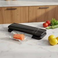 Mini scelleuse sous vide électrique domestique entièrement automatique, à poser sur table, avec bouton tactile, coupe-sac intégré, capacité 35 ml