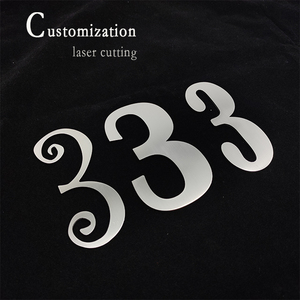 Numéro de porte auto-adhésif en laiton laser, pour construction extérieure moderne, 3 pouces, plaque d'adresse en métal, numéro de <span class=keywords><strong>maison</strong></span> - Product Image 6