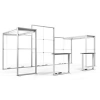 Stand d'exposition pliable en aluminium LED personnalisé pour salon professionnel, avec sublimation par transfert thermique, stand publicitaire droit pour exposition, 20x10