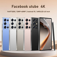 Teléfono Móvil S6 Desbloqueado para Pedidos al por Mayor, Pantalla HD de 6.8 Pulgadas, Android 15, Doble SIM, Gran Almacenamiento, para Juegos, Streaming y Entretenimiento