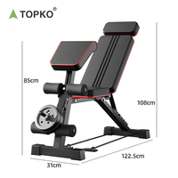 Banc d'entraînement multifonctionnel pliable avec cadre en acier allié, longueur 122 cm, pour entraînement complet du corps