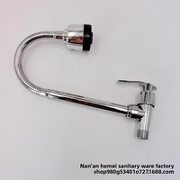 Robinet de cuisine et de lavabo mural moderne et minimaliste en céramique avec noyau rotatif pour l'intérieur et l'extérieur