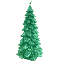 Schönes Design Goldene Weihnachtsbaum-förmige Kerzen Handgefertigte Säulenkerzen aus Paraffinwachs für Heimdekoration und Weihnachten
