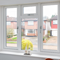 Diseño europeo UPVC Ventanas Doble acristalamiento Columpio PVC Ventana abatible Plástico Horizontal Moderno Apartamento Abatible A prueba de viento