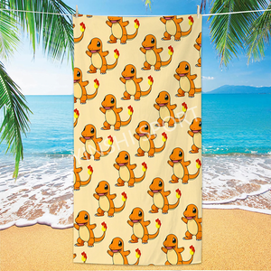 Serviette de plage absorbante en microfibre avec impression numérique simple pour un usage domestique en été et des dessins animés - Product Image 4