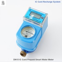 Compteur d'eau intelligent prépayé à carte IC DN15 en laiton, à coupure automatique, avec carte RF, longue durée de vie de la batterie, multi-jets, directement de l'usine