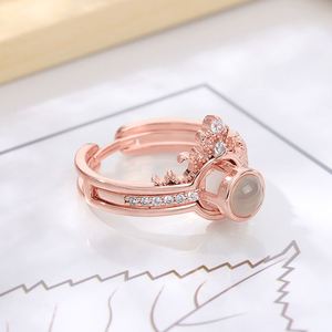 Crown 100 Languages I Love You Projection <b>Ring</b> Personality Opening <b>Couple</b> <b>Rings</b> Popular 2022 Gold <b>Rings</b> Jewelry - Product Image 6