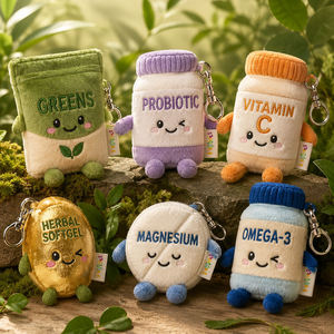 Porte-clés en peluche artisanal à base <span class=keywords><strong>de</strong></span> plantes naturelles, <span class=keywords><strong>jouet</strong></span> en peluche souvenir d'hôpital - Product Image 1