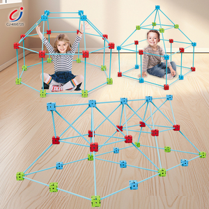 Chengji <span class=keywords><strong>Montessori</strong></span> educativo accatastamento castello giocattolo creativo 3D assemblare costruttore fai da te costruire castelli tunnel gioco tenda razzo - Product Image 3